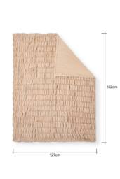 BHS Ruched Faux Fur Throw in Beige - thumbnail 3