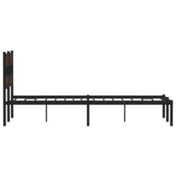 Berkfield Home Bed Frame without Mattress with Headboard Brown Oak 120x190 cm Small Double - thumbnail 5