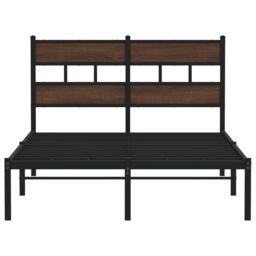 Berkfield Home Bed Frame without Mattress with Headboard Brown Oak 120x190 cm Small Double - thumbnail 4
