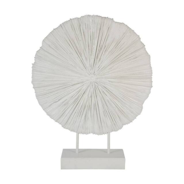 The Libra Company Orbis Textured Sculpture on Stand - Polyresin - L12xW46xH58 cm - White - image 1
