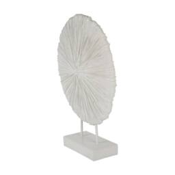 The Libra Company Orbis Textured Sculpture on Stand - Polyresin - L12xW46xH58 cm - White - thumbnail 2