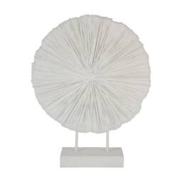 The Libra Company Orbis Textured Sculpture on Stand - Polyresin - L12xW46xH58 cm - White - thumbnail 1