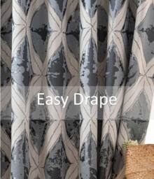 Luxury Living Luxury Diamond Jacquard Metallic Fully Lined Ring Top Curtains in Charcoal - Size: 168 cm width x 137 cm drop - thumbnail 6