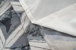 Luxury Living Luxury Diamond Jacquard Metallic Fully Lined Ring Top Curtains in Charcoal - Size: 168 cm width x 137 cm drop - thumbnail 7