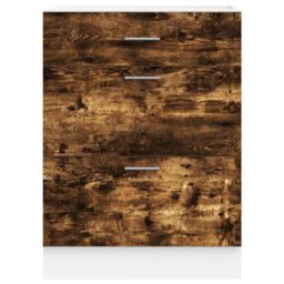 Berkfield Home Kitchen Base Cabinet Smoked Oak Engineered Wood in Brown - thumbnail 4