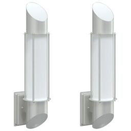 Berkfield Home Outdoor Wall Lights 2pcs Silver Stainless Steel - thumbnail 2