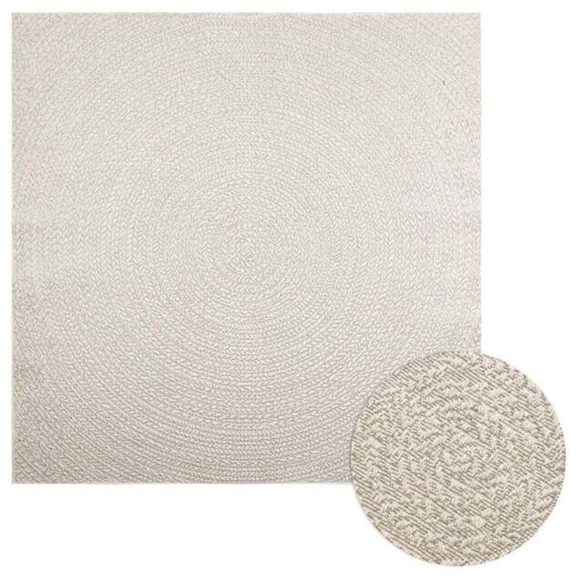 Berkfield Home Rug ZIZUR Cream 200x200 cm Jute Look Indoor & Outdoor - Size: Medium - image 1