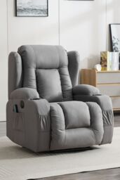 More4Homes Caesar Grey Technology Fabric Electric Recliner Heat & Massage Chair