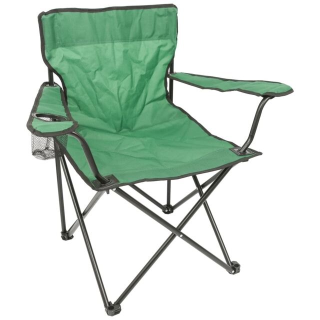 Harbour Housewares Folding Canvas Camping Chair - Matt Black in Green - image 1