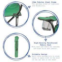Harbour Housewares Folding Canvas Camping Chair - Matt Black in Green - thumbnail 2