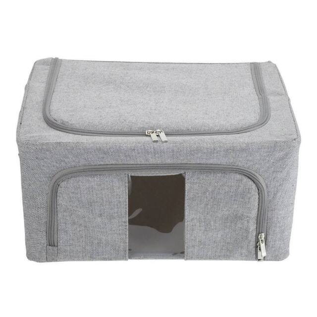 KORVIXA 24L - Medium Folding Stackable Organizer Clot hes Box in Grey - Size: 900mm - image 1