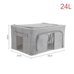 KORVIXA 24L - Medium Folding Stackable Organizer Clot hes Box in Grey - Size: 900mm - thumbnail 2