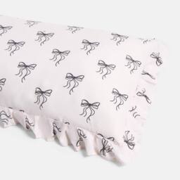 OHS Ditsy Bow Frill Bolster Pillow Soft Maternity Back Support Filled Cushion in Cream - thumbnail 4