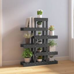 Berkfield Home Plant Stand Grey 85x25x109.5 cm Solid Wood Pine