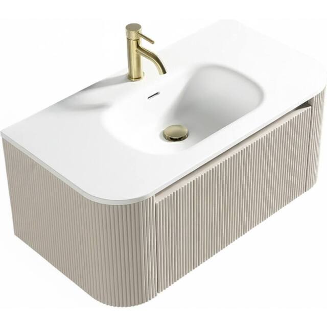 Bathroom Kingdom Monza Soft Coffee Wall Hung Vanity Basin 870mm in Grey - image 1