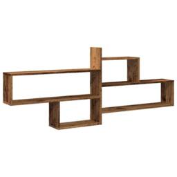 Berkfield Home Wall Shelf Old Wood 167.5x18x68 cm Engineered Wood in Brown - thumbnail 3
