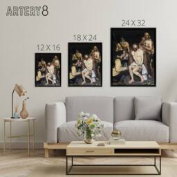 "Artery8 Jesus Mocked by the Soldiers Manet Black Framed Canvas Wall Art - Size: W12"" x H16""" - thumbnail 4