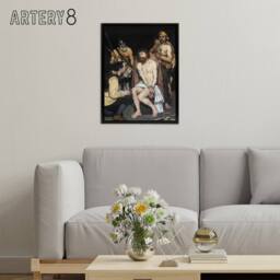 "Artery8 Jesus Mocked by the Soldiers Manet Black Framed Canvas Wall Art - Size: W12"" x H16""" - thumbnail 3