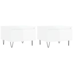 Berkfield Home Coffee Tables 2 pcs High Gloss White 50x46x35 cm Engineered Wood - Size: 50 x 46 x 35 cm - thumbnail 2