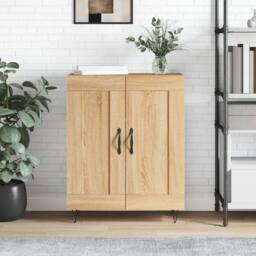Berkfield Home Sideboard Sonoma Oak 69.5x34x90 cm Engineered Wood in Light Tan - thumbnail 2