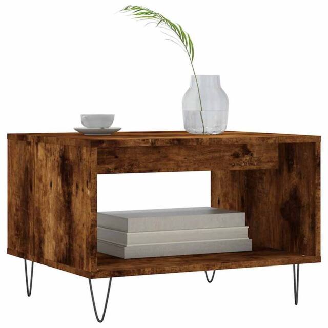 Berkfield Home Decorative Coffee Table Smoked Oak 60x50x40 cm Engineered Wood in Brown - Size: 60 x 50 x 40 cm - image 1