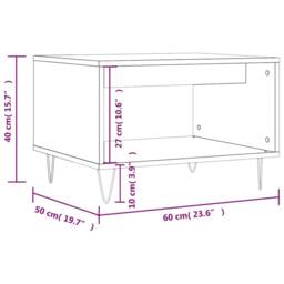 Berkfield Home Decorative Coffee Table Smoked Oak 60x50x40 cm Engineered Wood in Brown - Size: 60 x 50 x 40 cm - thumbnail 9