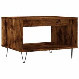 Berkfield Home Decorative Coffee Table Smoked Oak 60x50x40 cm Engineered Wood in Brown - Size: 60 x 50 x 40 cm - thumbnail 6
