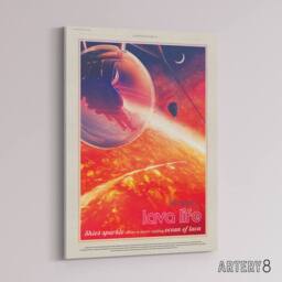 "Artery8 55 Cancri E Lava Life NASA Space Travel Canvas Wall Art Print in Orange - Size: W18"" x H24""" - thumbnail 2