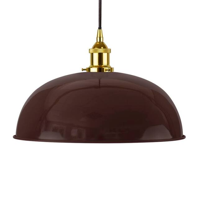 SE Home Burgundy Red Worcester Pendant Light - Gold - Black Round - image 1
