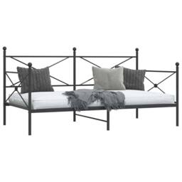 Berkfield Home Durable Day Bed without Mattress Black 100x190 cm Steel - thumbnail 4