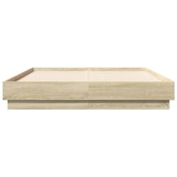 Berkfield Home Bed Frame with LED without Mattress Sonoma Oak 120x190 cm Small Double in Light Tan - thumbnail 6