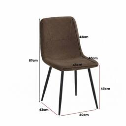 Havendro 2 Pack Dark Brown Metal Dining Chairs Foam Padded Seats - thumbnail 2