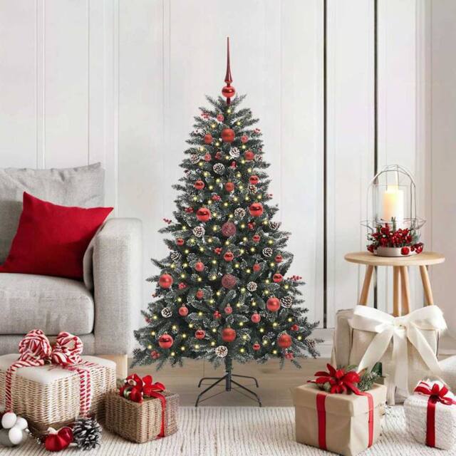 Berkfield Home Artificial Christmas Tree with 150 LEDs Green 68 x 68 x 120 cm - image 1