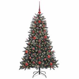 Berkfield Home Artificial Christmas Tree with 150 LEDs Green 68 x 68 x 120 cm - thumbnail 3
