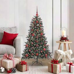 Berkfield Home Artificial Christmas Tree with 150 LEDs Green 68 x 68 x 120 cm - thumbnail 1