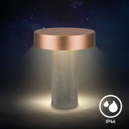 BRILONER Beige 3W Rechargeable Dimmable LED Table Lamp in Bronze - thumbnail 6