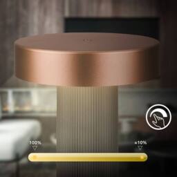 BRILONER Beige 3W Rechargeable Dimmable LED Table Lamp in Bronze - thumbnail 4