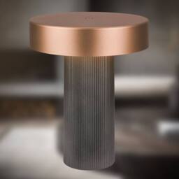 BRILONER Beige 3W Rechargeable Dimmable LED Table Lamp in Bronze - thumbnail 2