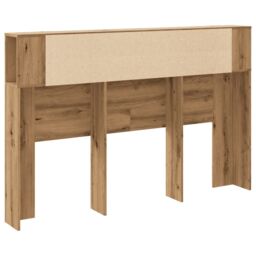 Berkfield Home Headboard Cabinet Artisan Oak 160x18.5x103.5 cm Engineered Wood in Brown - thumbnail 6