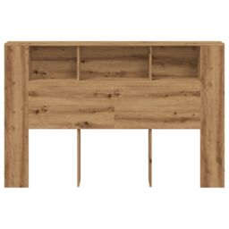 Berkfield Home Headboard Cabinet Artisan Oak 160x18.5x103.5 cm Engineered Wood in Brown - thumbnail 4
