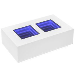 Berkfield Home Coffee Table with Infinity LED White 116x69x40 cm - Size: 116 x 69 x 40 cm - thumbnail 3