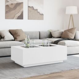 Berkfield Home Coffee Table with Infinity LED White 116x69x40 cm - Size: 116 x 69 x 40 cm - thumbnail 4