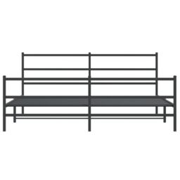 Berkfield Home Metal Bed Frame without Mattress with Footboard¬†Black 183x213cm in Black - Size: 183x213 cm - thumbnail 5