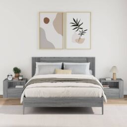 Berkfield Home Wall-mounted Bedside Cabinets 2 pcs Grey Sonoma 45x30x35 cm - Size: 45 x 30 x 35 cm - thumbnail 3
