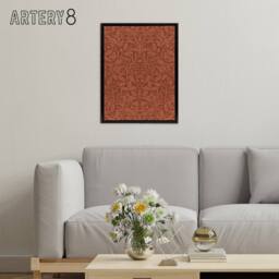 "Artery8 Acorns & Oak Leaves Pattern Framed Canvas Wall Art Print W. Morris in Brown - Size: W18"" x H24""" - thumbnail 3