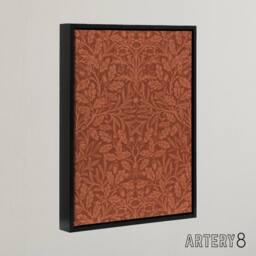 "Artery8 Acorns & Oak Leaves Pattern Framed Canvas Wall Art Print W. Morris in Brown - Size: W18"" x H24""" - thumbnail 2