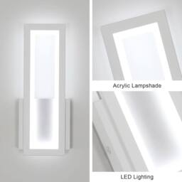 Goeco Wall Light LED Indoor Modern, 6500K, Acrylic White Hallway Wall Light - thumbnail 8
