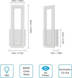 Goeco Wall Light LED Indoor Modern, 6500K, Acrylic White Hallway Wall Light - thumbnail 7