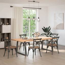 Berkfield Home Dining Table Legs V-Shape 2 pcs Anthracite 90x(72-73.3) cm Steel in Charcoal - thumbnail 1