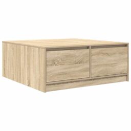 Berkfield Home Coffee Table with Drawers Sonoma Oak 100x100x40 cm in Brown - Size: 100 x 100 x 40 cm - thumbnail 8